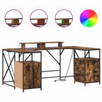vidaXL Schreibtisch mit Regal Geräucherte Eiche 182 x 101 x 87,5 cm