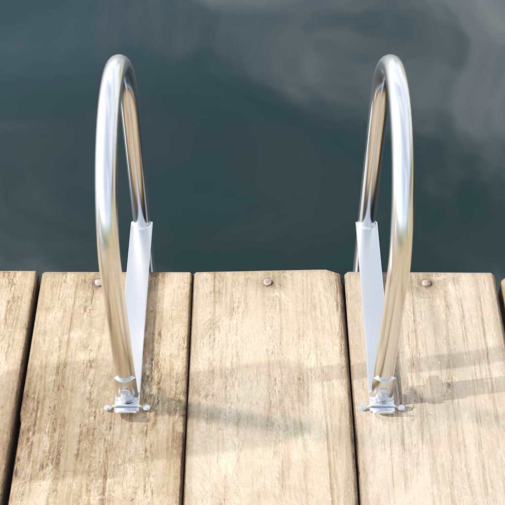 vidaXL 3-Stufen Dockleiter Silber 45 x 11,5 x 134 cm Aluminium
