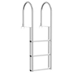 vidaXL 3-Stufen Dockleiter Silber 45 x 11,5 x 134 cm Aluminium