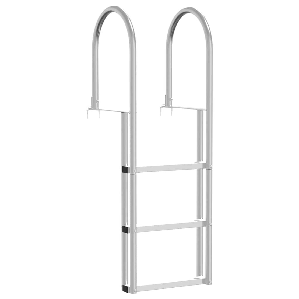 vidaXL 3-Stufen Dockleiter Silber 45 x 11,5 x 134 cm Aluminium