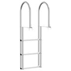 vidaXL 3-Stufen Dockleiter Silber 45 x 11,5 x 134 cm Aluminium
