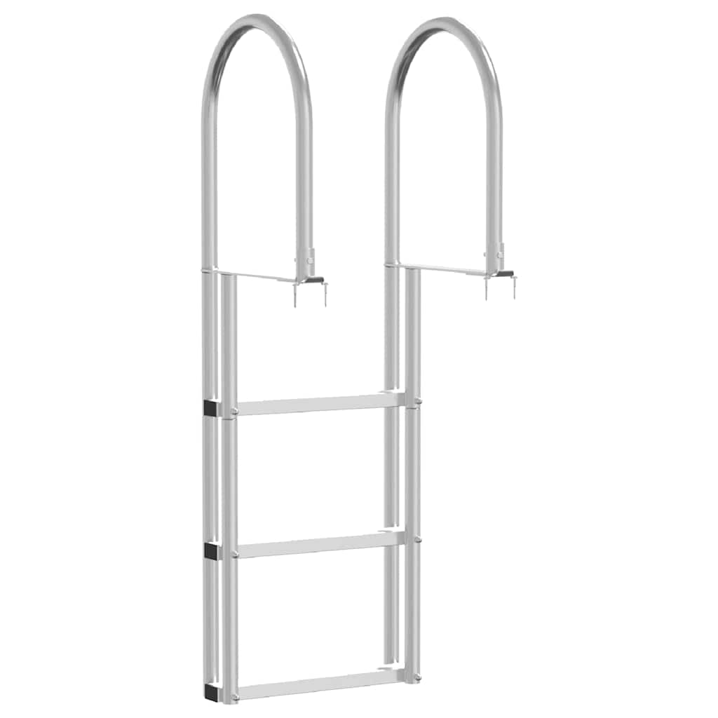 vidaXL 3-Stufen Dockleiter Silber 45 x 11,5 x 134 cm Aluminium