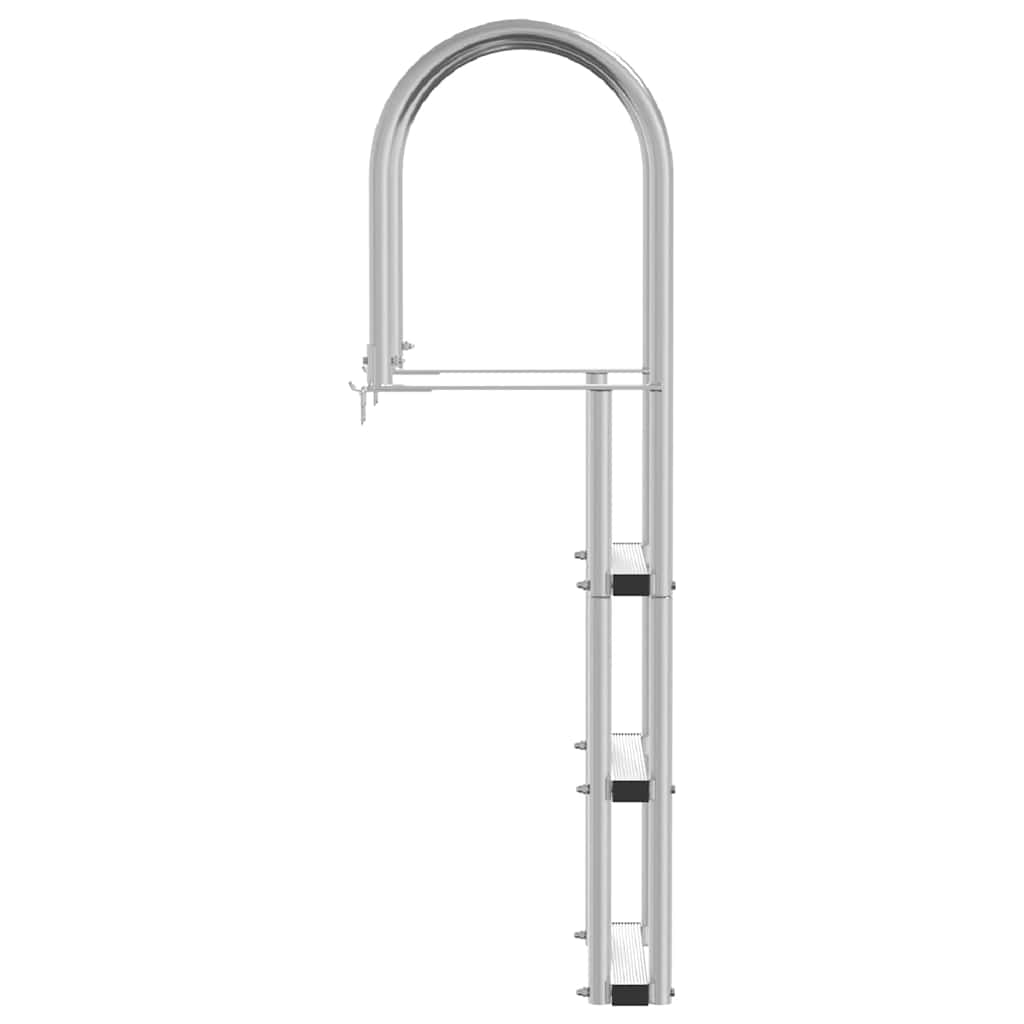 vidaXL 3-Stufen Dockleiter Silber 45 x 11,5 x 134 cm Aluminium