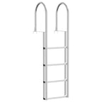 vidaXL 4-Stufen Dockleiter Silber 45 ×11,5 ×162 cm Aluminium