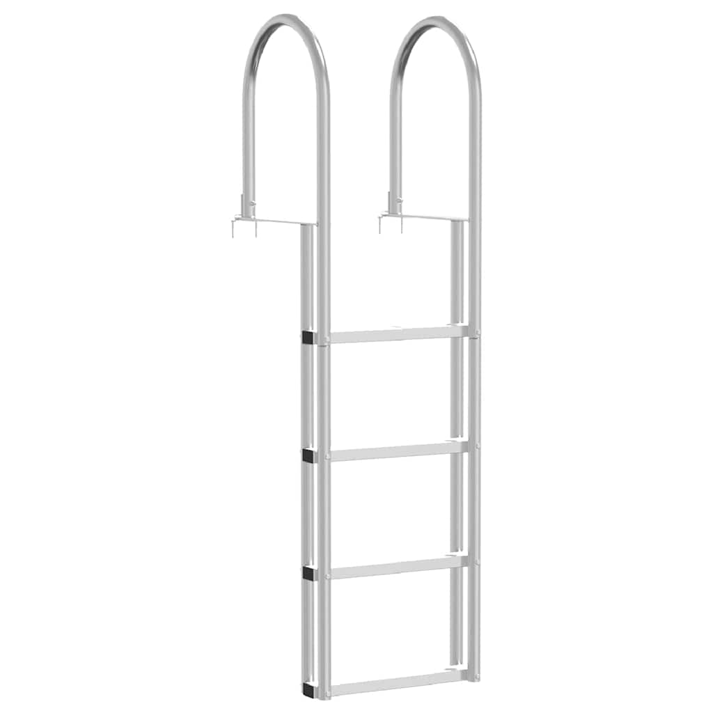 vidaXL 4-Stufen Dockleiter Silber 45 ×11,5 ×162 cm Aluminium