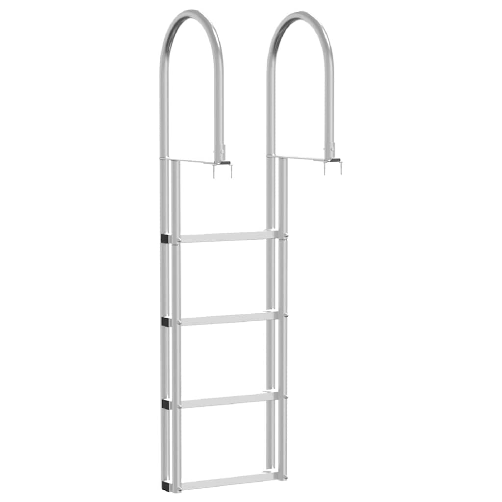vidaXL 4-Stufen Dockleiter Silber 45 ×11,5 ×162 cm Aluminium