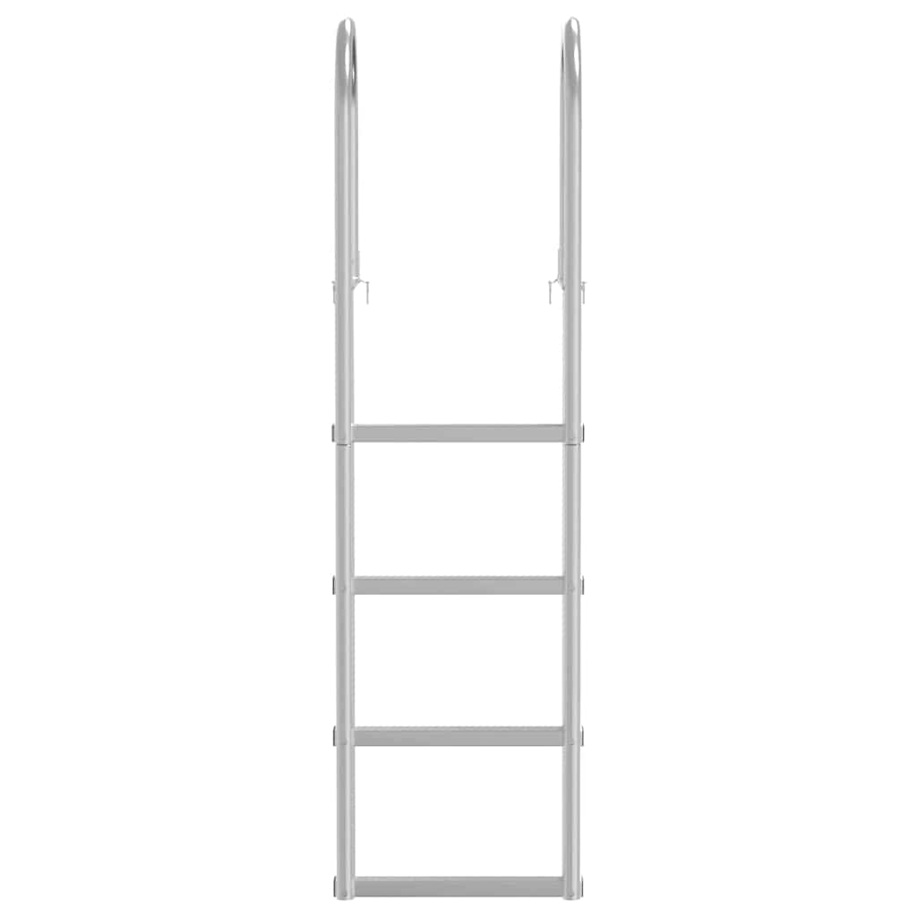 vidaXL 4-Stufen Dockleiter Silber 45 ×11,5 ×162 cm Aluminium