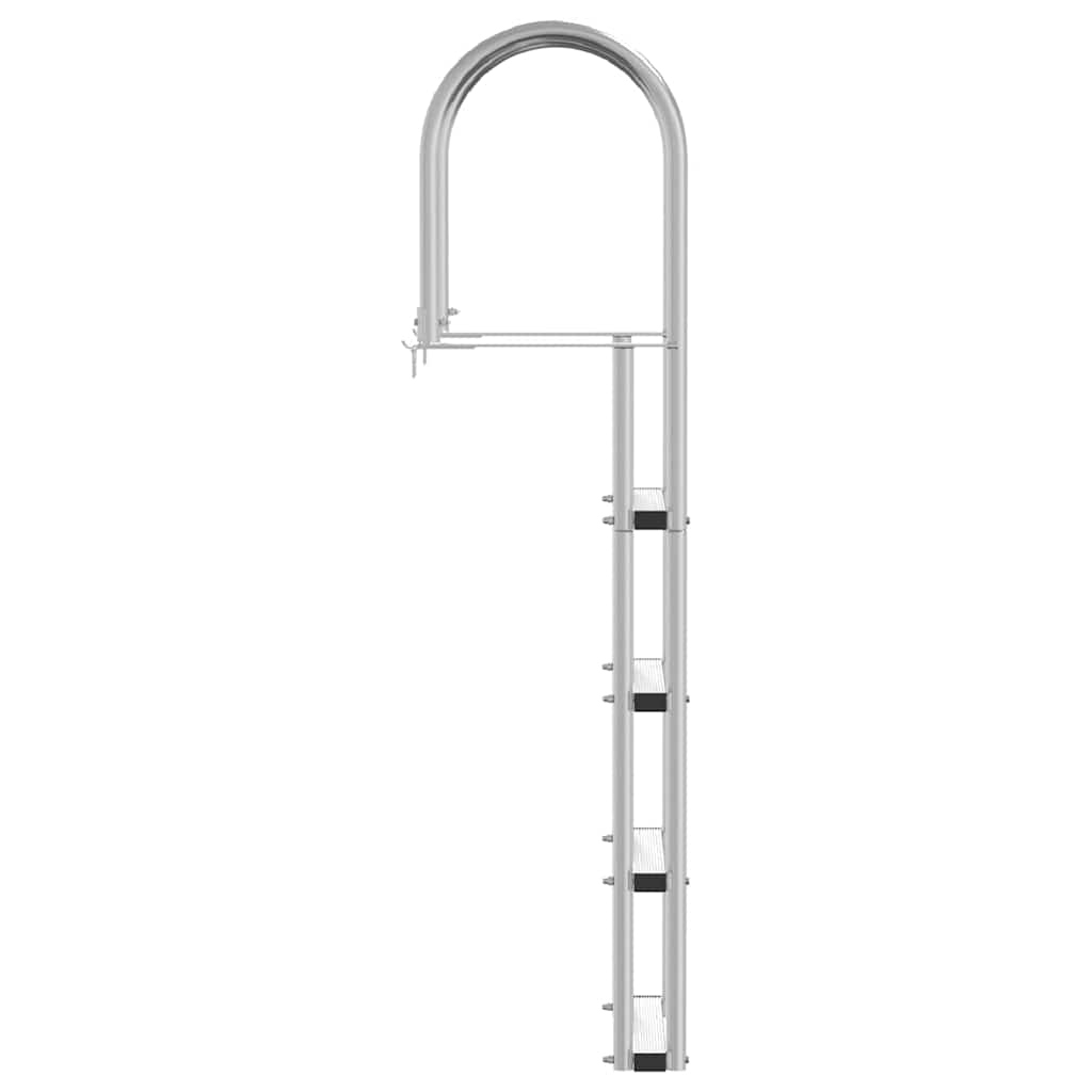 vidaXL 4-Stufen Dockleiter Silber 45 ×11,5 ×162 cm Aluminium