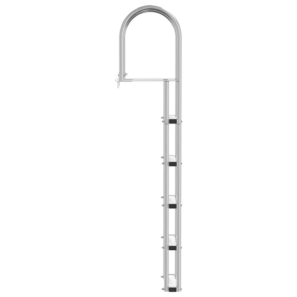 vidaXL 5-Stufen Dockleiter Silber 45 ×11,5 ×190 cm Aluminium