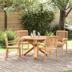 vidaXL Garten Essgruppe 5 pcs Natur Massivholz Akazie