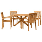 vidaXL Garten Essgruppe 5 pcs Natur Massivholz Akazie