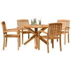 vidaXL Garten Essgruppe 5 pcs Natur Massivholz Akazie