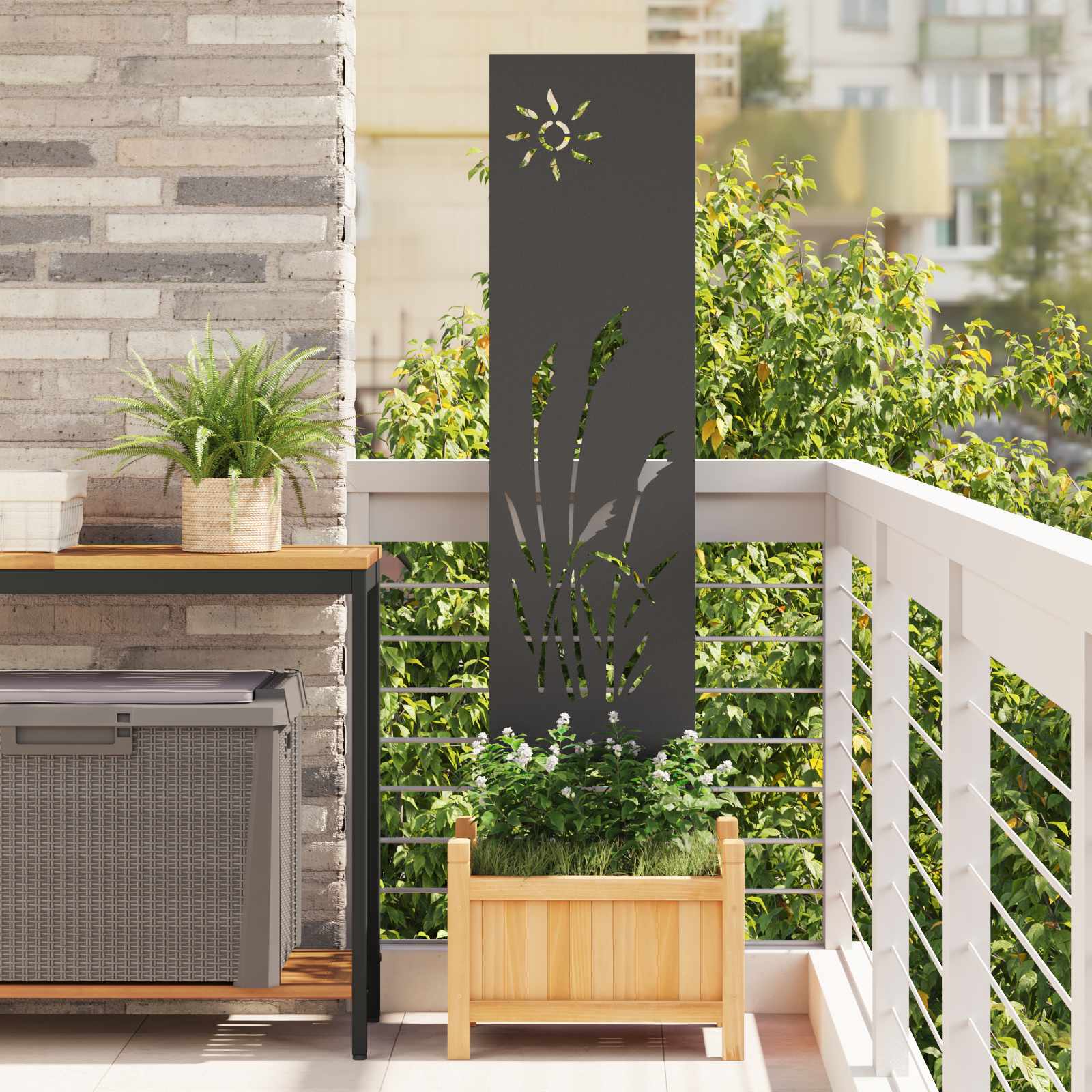 vidaXL Garten Sichtschutz-Leinwand Schwarz 32 x 140 cm