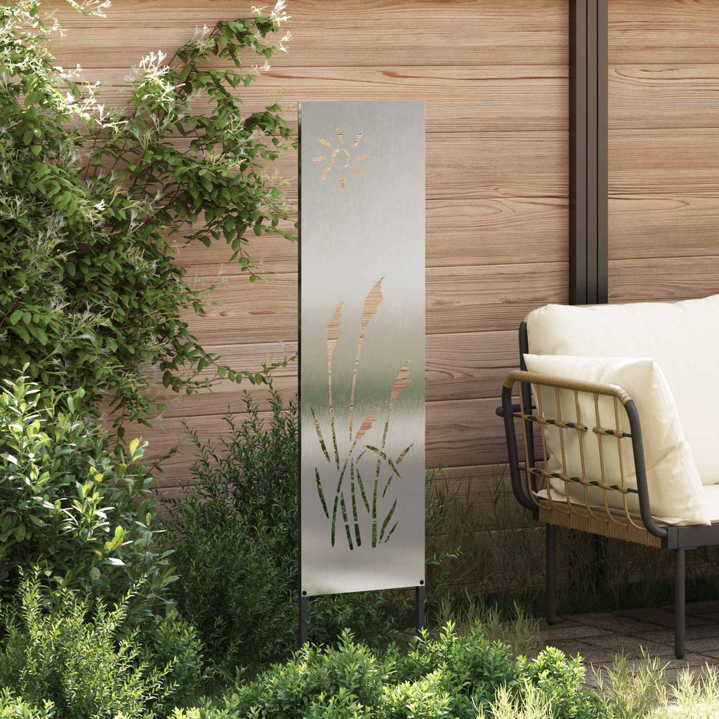 vidaXL Garten Sichtschutz-Leinwand Silber 32 x 140 cm Edelstahl