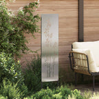 vidaXL Garten Sichtschutz-Leinwand Floral Silber 32 x 140 cm Edelstahl