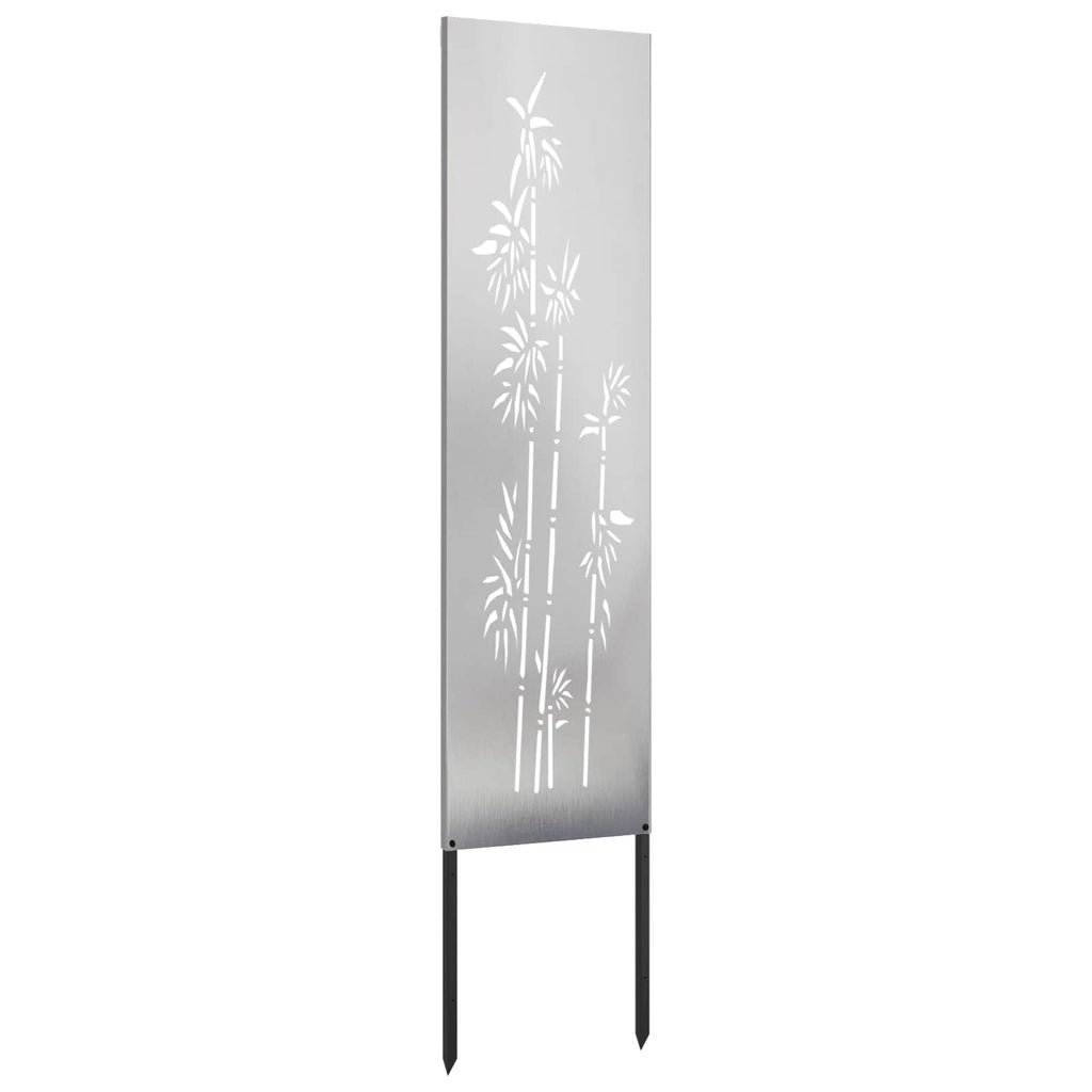 vidaXL Garten Sichtschutz-Leinwand Floral Silber 32 x 140 cm Edelstahl