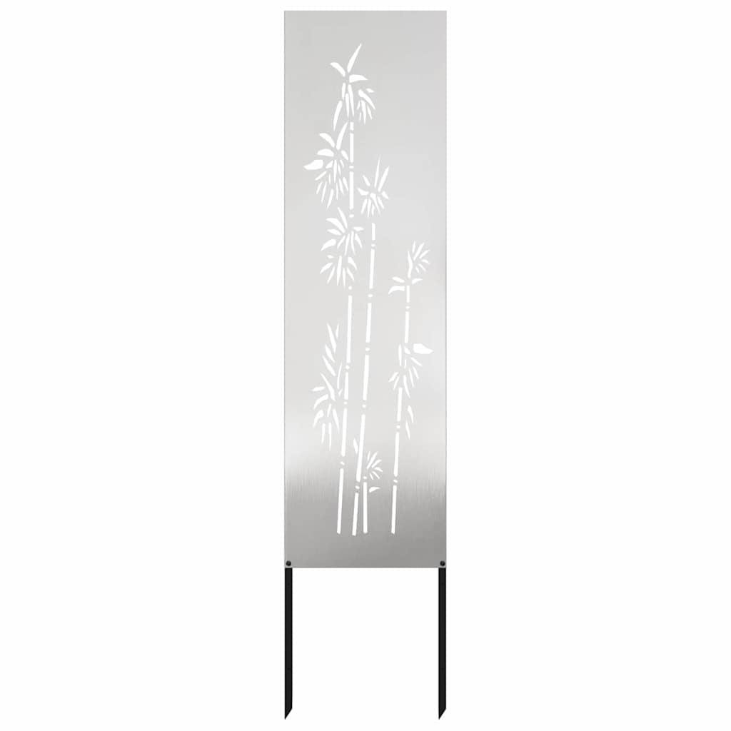 vidaXL Garten Sichtschutz-Leinwand Floral Silber 32 x 140 cm Edelstahl