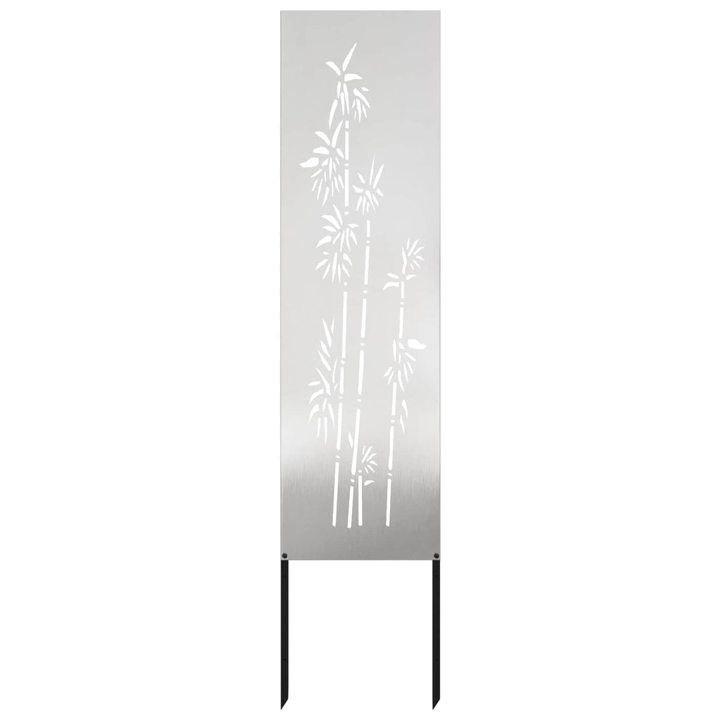 vidaXL Garten Sichtschutz-Leinwand Floral Silber 32 x 140 cm Edelstahl