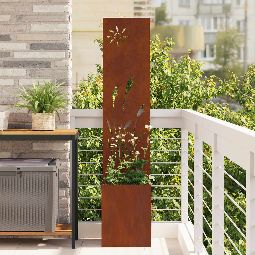 vidaXL Garten Sichtschutz-Leinwand Rostig 32 x 140 cm Wetterfeststahl