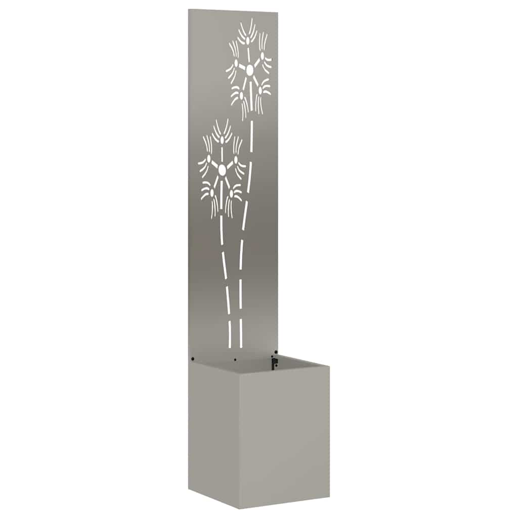 vidaXL Garten Sichtschutz-Leinwand Floral Rostig 32 x 32 x 150 cm