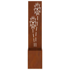 vidaXL Garten Sichtschutz-Leinwand Floral Rostig 32 x 32 x 150 cm