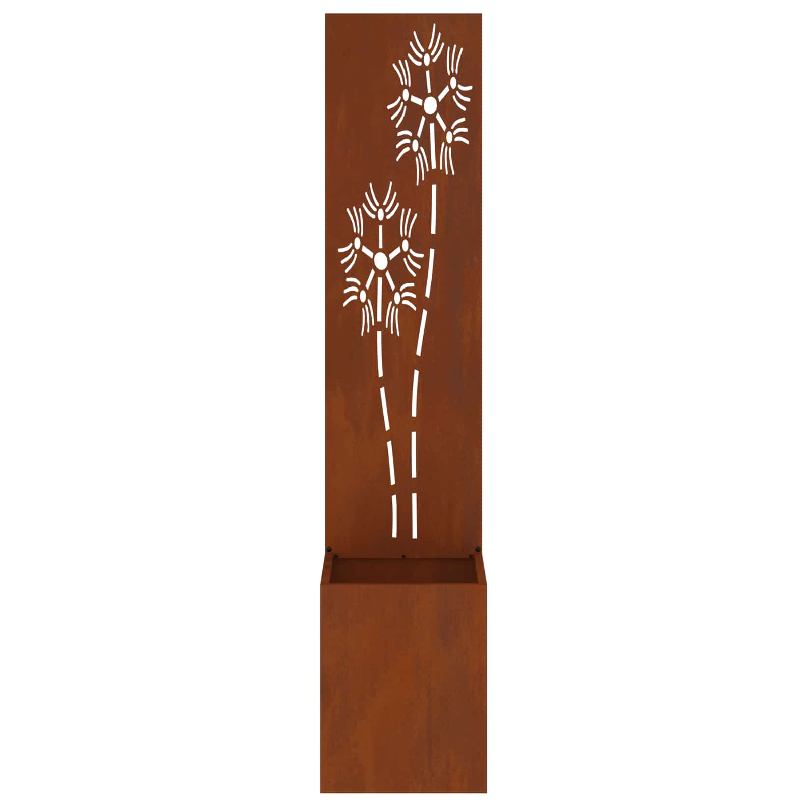 vidaXL Garten Sichtschutz-Leinwand Floral Rostig 32 x 32 x 150 cm