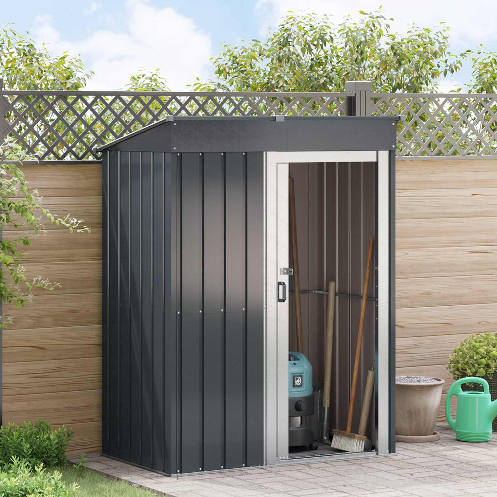 vidaXL Gartenhütten Anthrazit 137 x 81 x 180 cm Metall