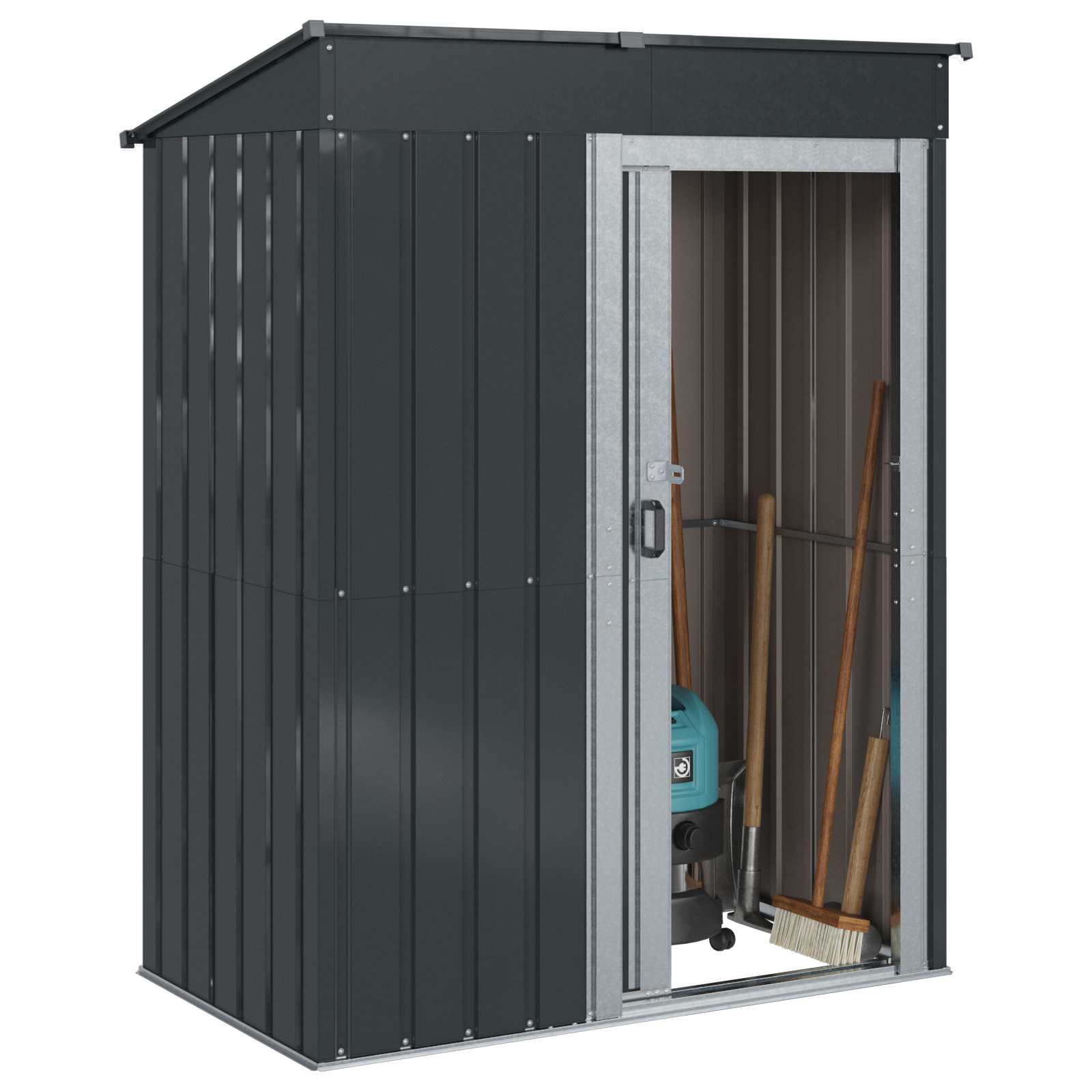 vidaXL Gartenhütten Anthrazit 137 x 81 x 180 cm Metall