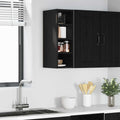 vidaXL Hängeschrank mit Regal Schwarz Eichen-Optik 20 x 29,5 x 60 cm