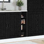 vidaXL Küchenunterschrank Schwarz Eichen-Optik 20 x 44,5 x 81,5 cm