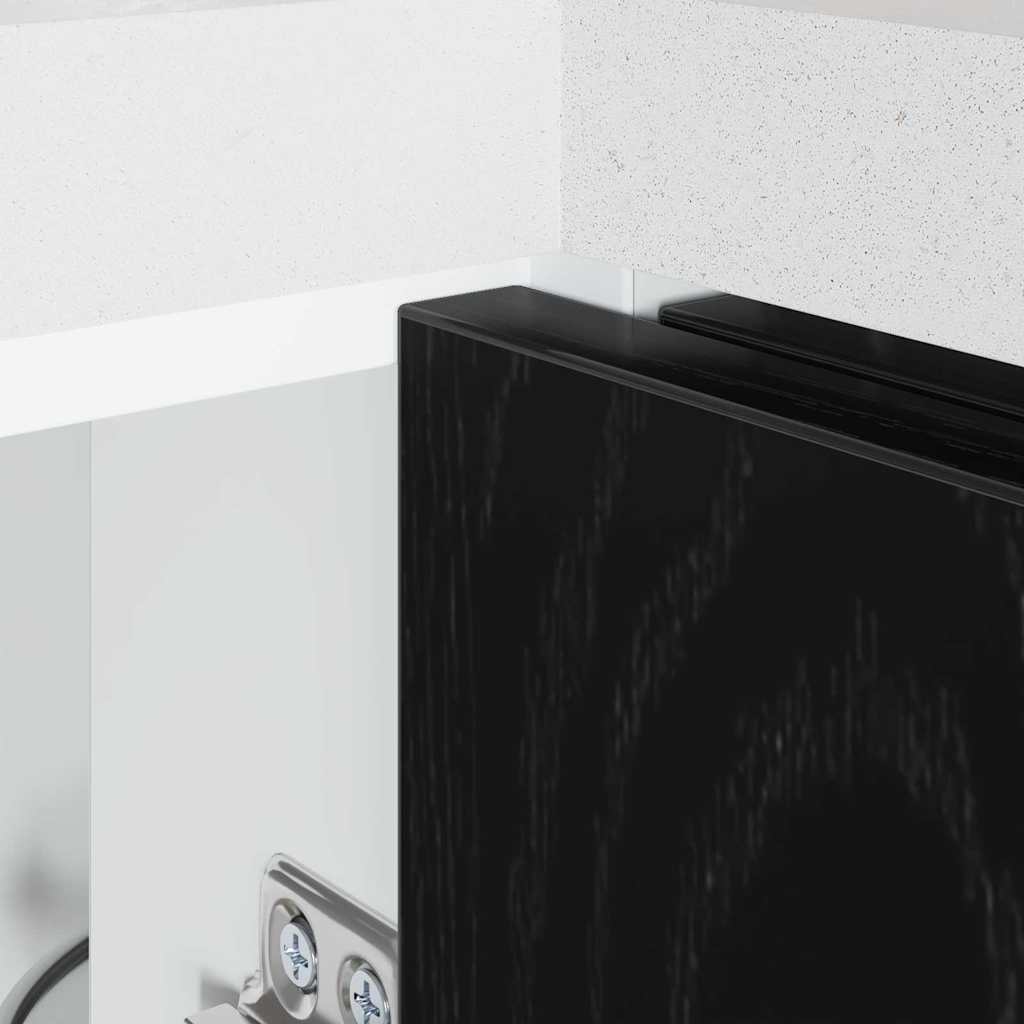 vidaXL Küchen-Eck-Basisschrank Schwarz Eichen-Optik 86 x 46 x 81,5 cm
