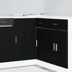 vidaXL Küchen-Eck-Basisschrank Schwarz Eichen-Optik 86 x 46 x 81,5 cm