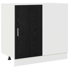 vidaXL Küchen-Eck-Basisschrank Schwarz Eichen-Optik 86 x 46 x 81,5 cm