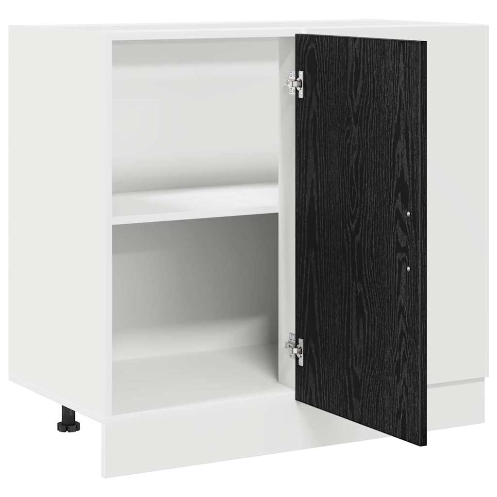 vidaXL Küchen-Eck-Basisschrank Schwarz Eichen-Optik 86 x 46 x 81,5 cm