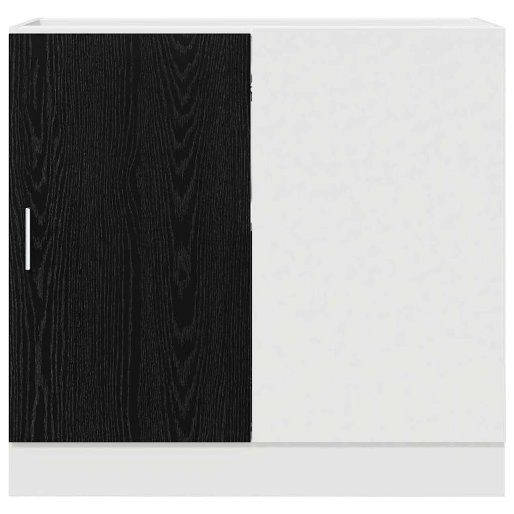 vidaXL Küchen-Eck-Basisschrank Schwarz Eichen-Optik 86 x 46 x 81,5 cm