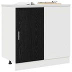 vidaXL Küchen-Eck-Basisschrank Schwarz Eichen-Optik 86 x 46 x 81,5 cm