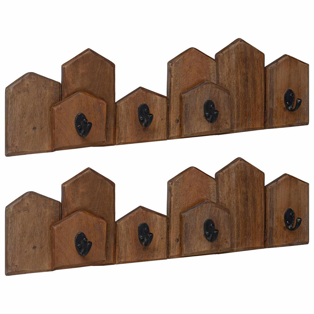 vidaXL Kleiderbügel Braun 48 x 8 x 15 cm Massives Mahagoni Holz