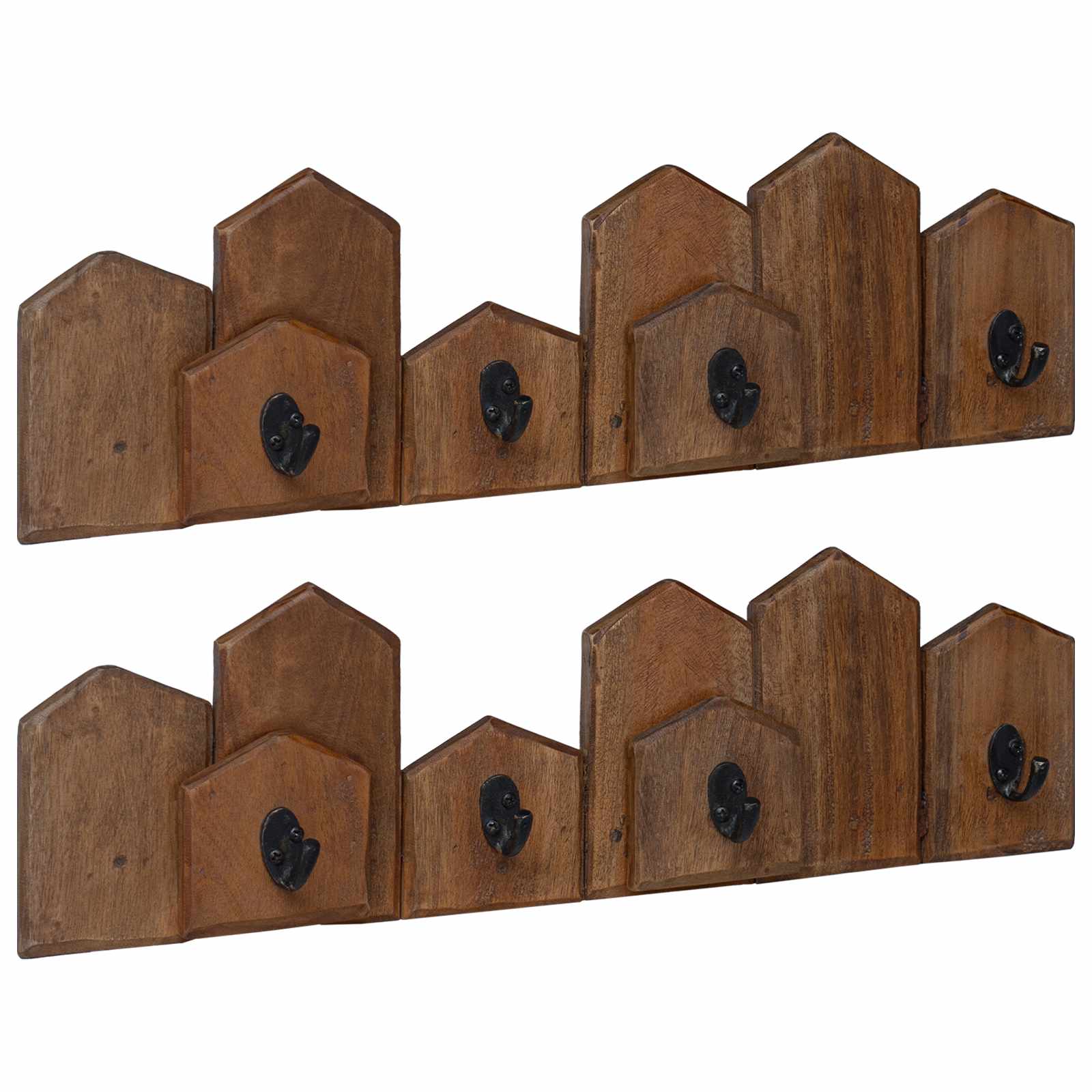 vidaXL Kleiderbügel Braun 48 x 8 x 15 cm Massives Mahagoni Holz