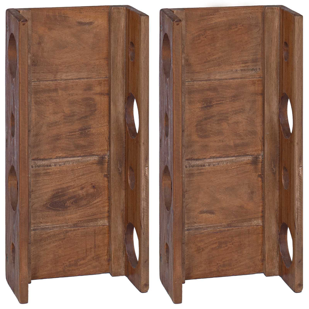 vidaXL Regal Braun 24 x 13 x 54 cm Massives Mahagoni Holz