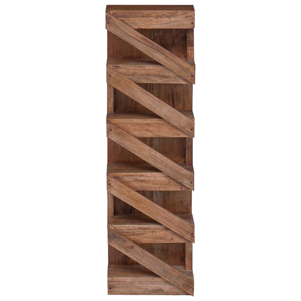 vidaXL Weinregal Natur 24 x 14 x 80 cm Massives Mahagoniholz