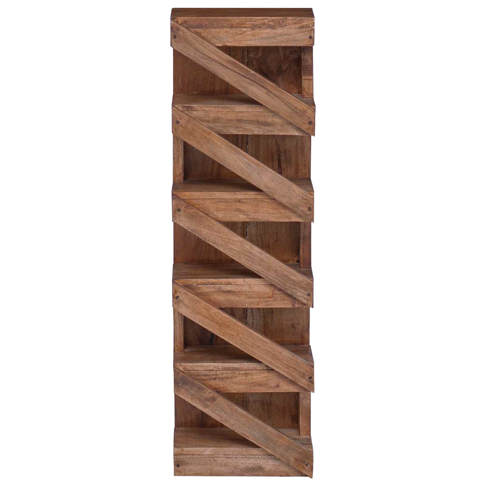 vidaXL Weinregal Natur 24 x 14 x 80 cm Massives Mahagoniholz