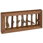 vidaXL Mantelhaken Natur 50 x 10 x 25 cm Massives Mahagoni Holz