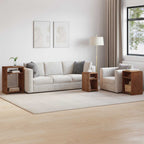 vidaXL Akzenttisch mit Regal 3 pcs Braun Massives Mahagoni Holz
