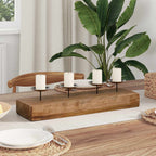 vidaXL Kerzenhalter Natur 50 x 15 x 10 cm Massivholz Teak
