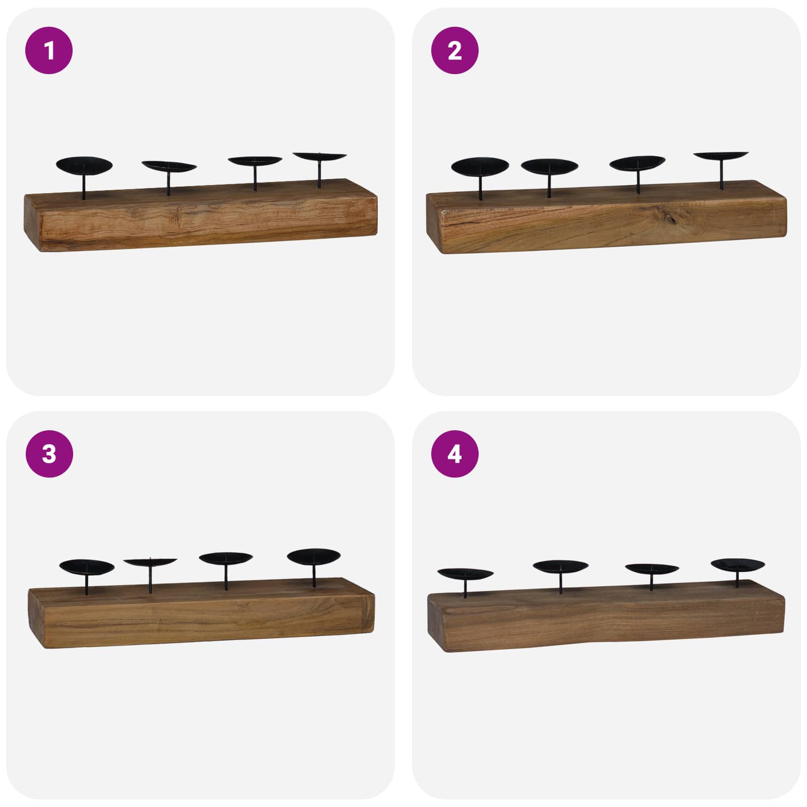 vidaXL Kerzenhalter Natur 50 x 15 x 10 cm Massivholz Teak