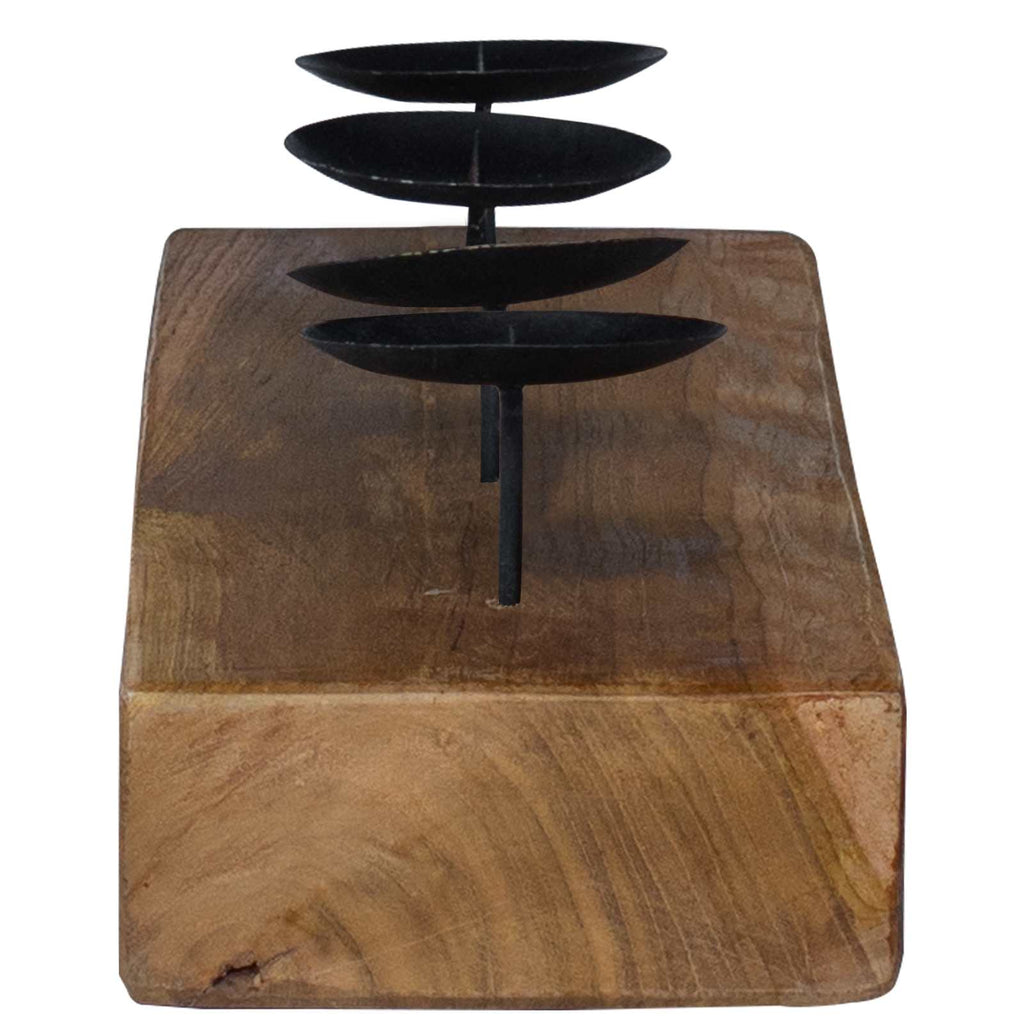 vidaXL Kerzenhalter Natur 50 x 15 x 10 cm Massivholz Teak