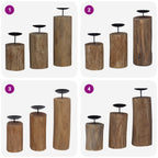 vidaXL Kerzenhalter 3 pcs Natur Massivholz Teak