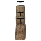 vidaXL Kerzenhalter 3 pcs Natur Massivholz Teak
