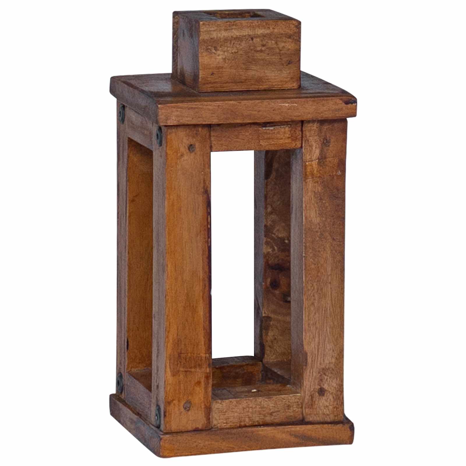 vidaXL Laterne 3 pcs Natur Mahagoni Holz
