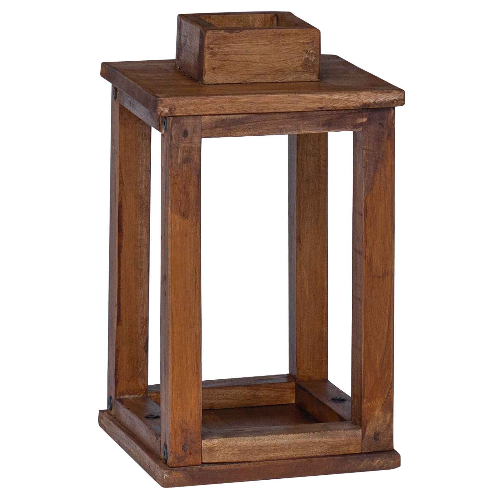 vidaXL Laterne 3 pcs Natur Mahagoni Holz